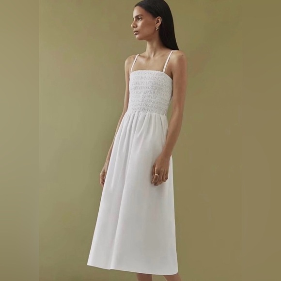 Theory Dresses & Skirts - Theory cotton poplin smocked midi dress - new with tags